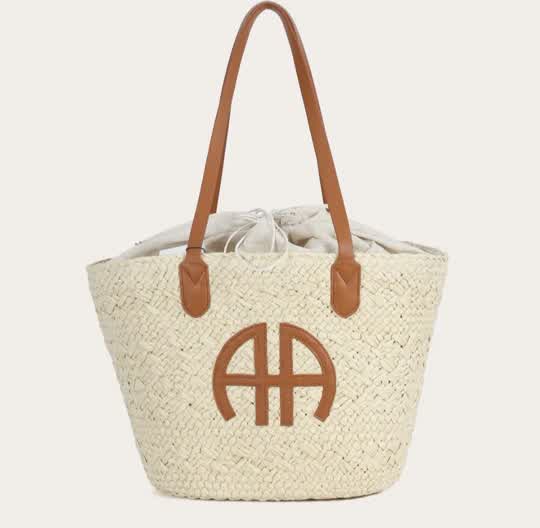 Cabas panier anse en cuir AA Beige