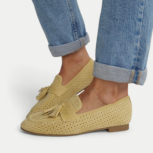 Mocassins pompom - ajouré Jaune pastel