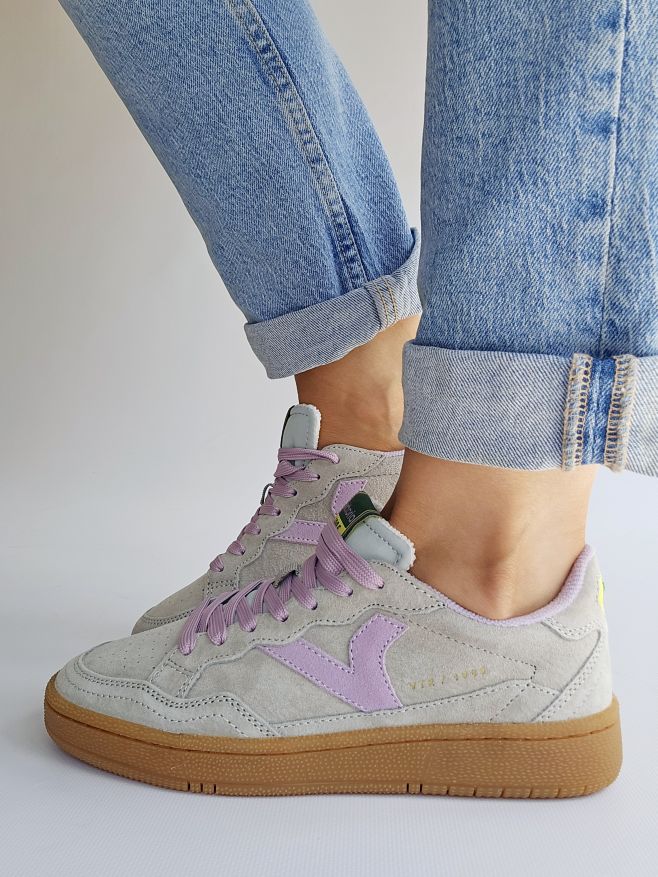 Baskets Victoria - SMASH semelle mémoire de forme vert & rose