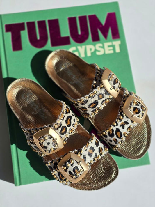 Mules ARONA cuir Semerdjian Léopard