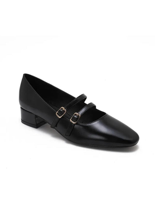 Escarpins Mary Jane à Double Bride Noir
