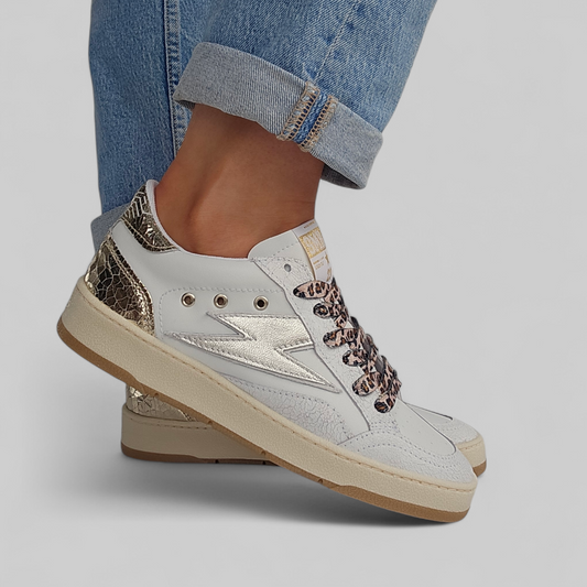 Baskets Semerdjian Dany D348 Blanc & Lacets Léopard