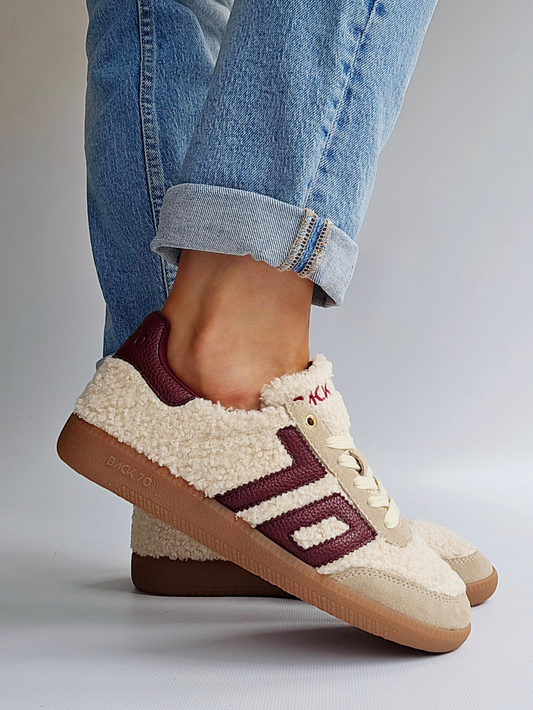 Back 70 ecru bouclette sneakers