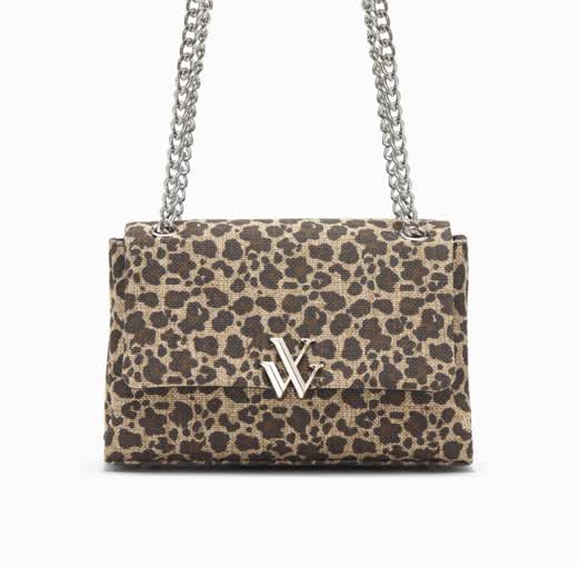 Sac à main Naomi Vanessa Wu léopard à chaîne