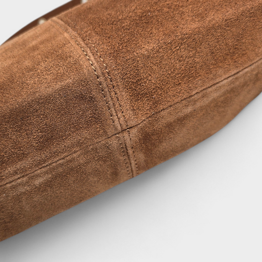 Sac bandoulière Frange - daim Camel