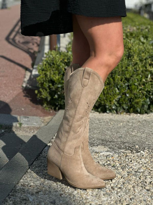 Bottes santiags ajourées Beige - Taupe