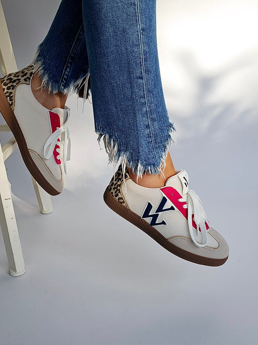 Baskets Vanessa Wu monogramme Charlize multicolores à semelle rétro