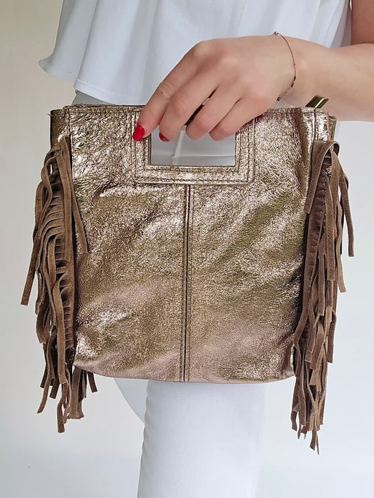 Sac bandouillère Frange Bronze