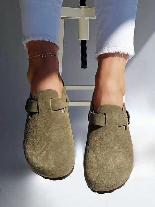 Solal Paselle Paris Khaki Leather Clog
