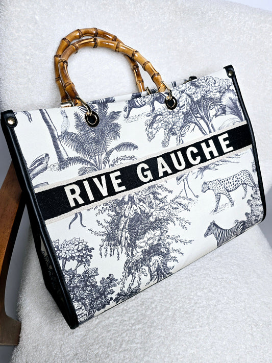 Sac Rive gauche grand format bambou Noir