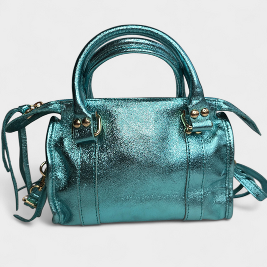Sac bandoulière Balou - petit format - cuir irisé Turquoise
