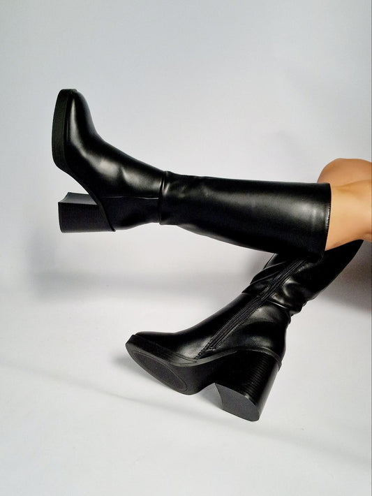 Bottes talon bloc Noir