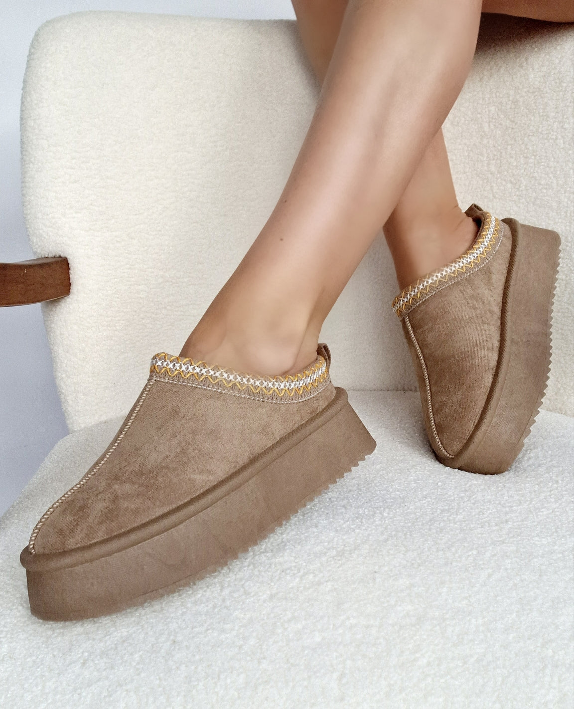 Aztec Mules Platform Dupe Taupe