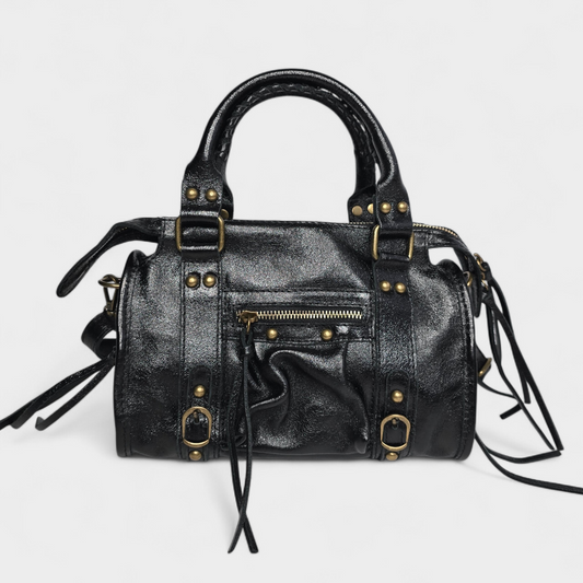 Sac bandoulière Balou - petit format - cuir Noir irisé