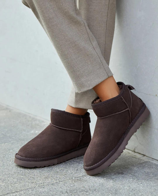 Boots fourrées Cuir ultra-mini Chocolat
