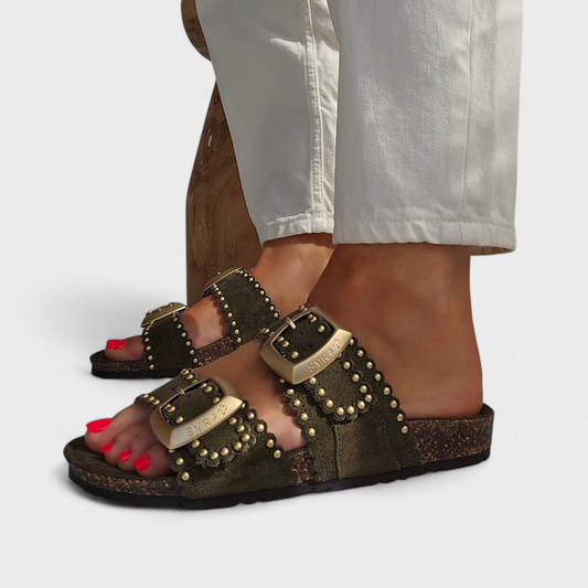 Mule Arona Beige Semerdjian – Sandale cuir confortable Vert