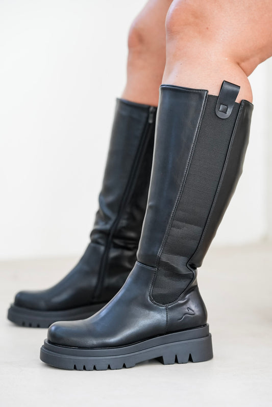 Bottes femme mollets forts GIULIA - XXL noir