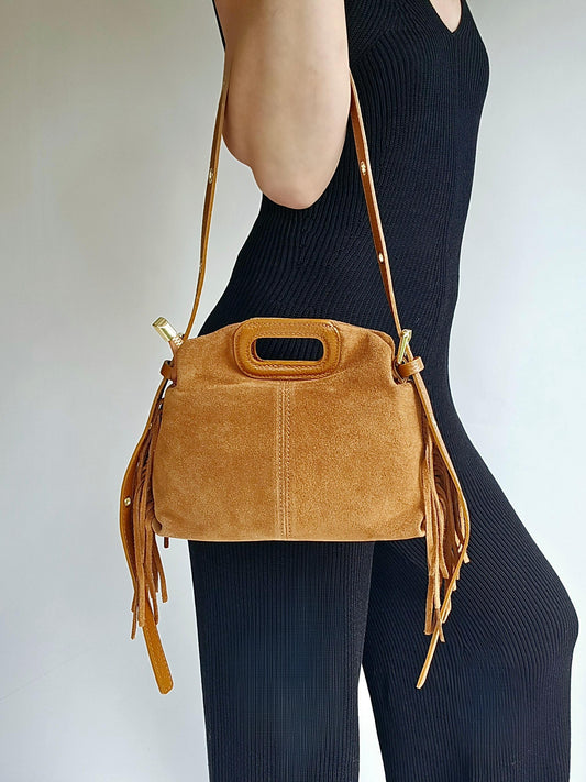 Sac frange bandouillère rivets Petit Camel