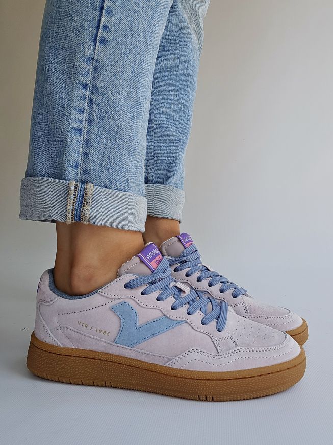 Baskets Victoria - SMASH semelle mémoire de forme Parme & Bleu