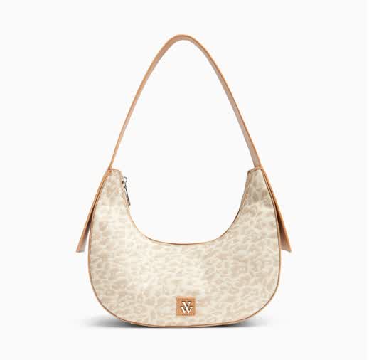Sac demi-lune Lexie Vanessa Wu Léopard Beige