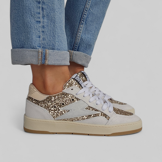 Baskets Semerdjian Dany D346 Glitter Doré & Détails Gris Clair