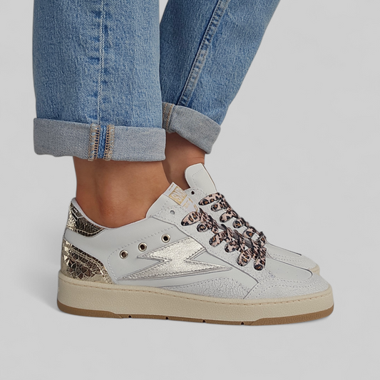 Baskets Semerdjian Dany D348 Blanc & Lacets Léopard