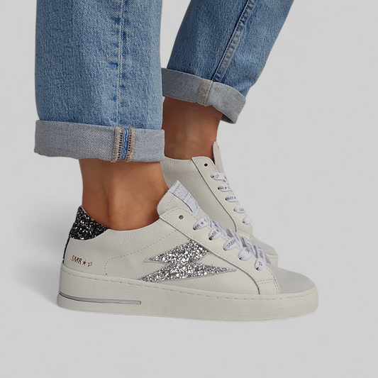 Baskets Semerdjian Maya C782 Blanc & Glitter Argent