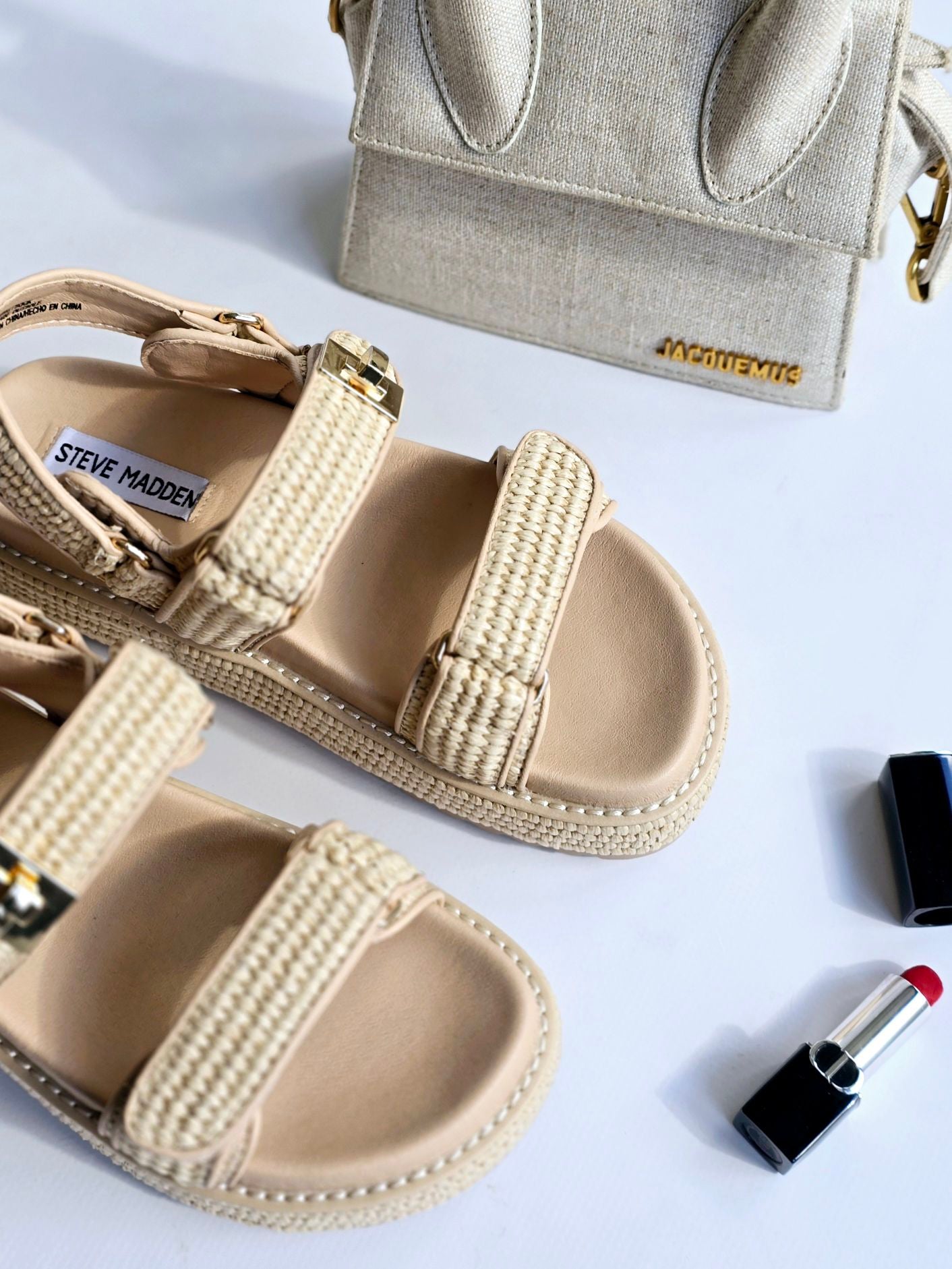 Sandales Steve Madden BIGMONA raphia Beige