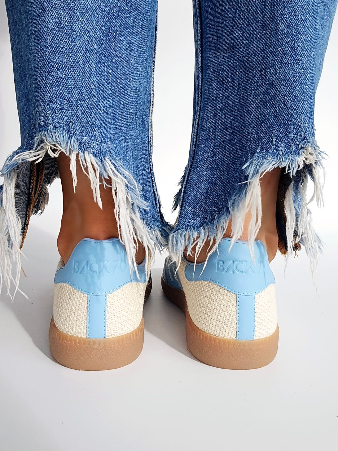 Baskets Back70 tweed Bleu ciel