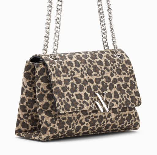 Sac à main Naomi Vanessa Wu léopard à chaîne