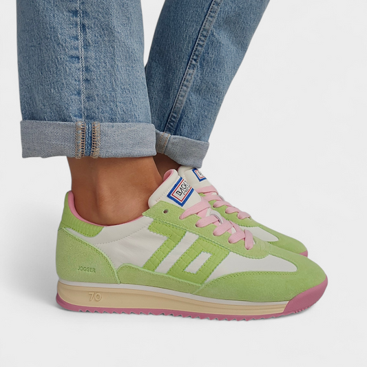 Baskets Back70 Barkley jogger Vert Pomme / Rose
