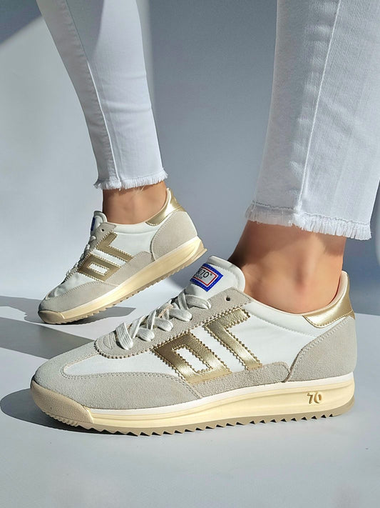 Baskets Back70 BARKLEY Jogger White / Gold