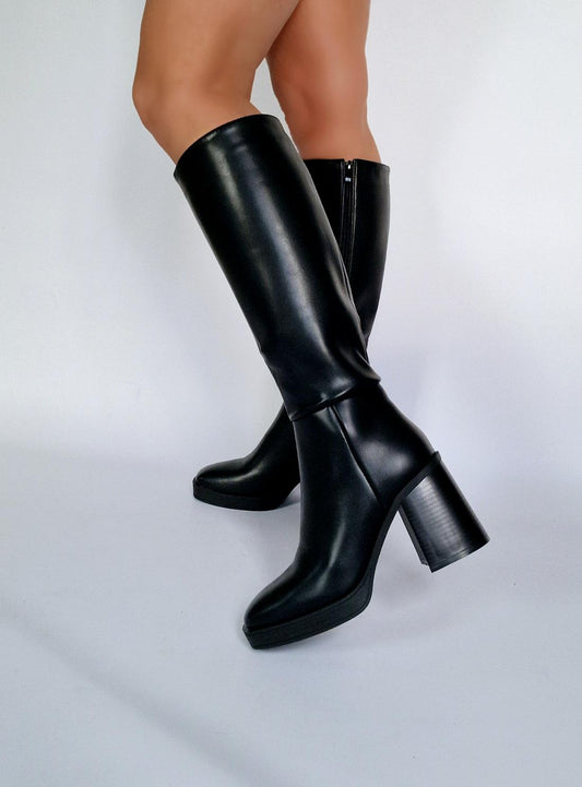 Bottes talon bloc Noir