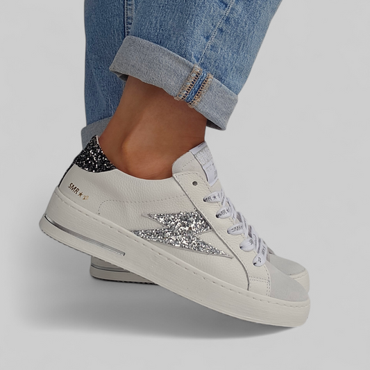 Baskets Semerdjian Maya C782 Blanc & Glitter Argent