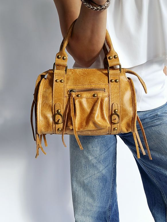 Sac Balou Petit cuir Camel