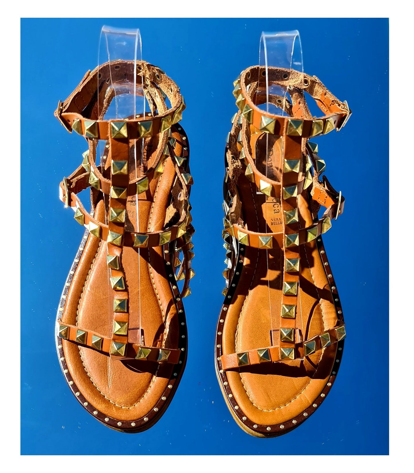Sandales clou carré Donna lucca camel