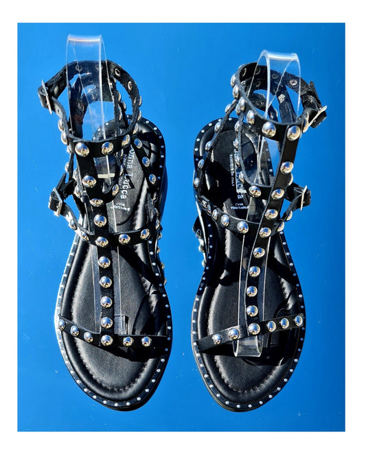 Sandales clou rond noir Donna lucca